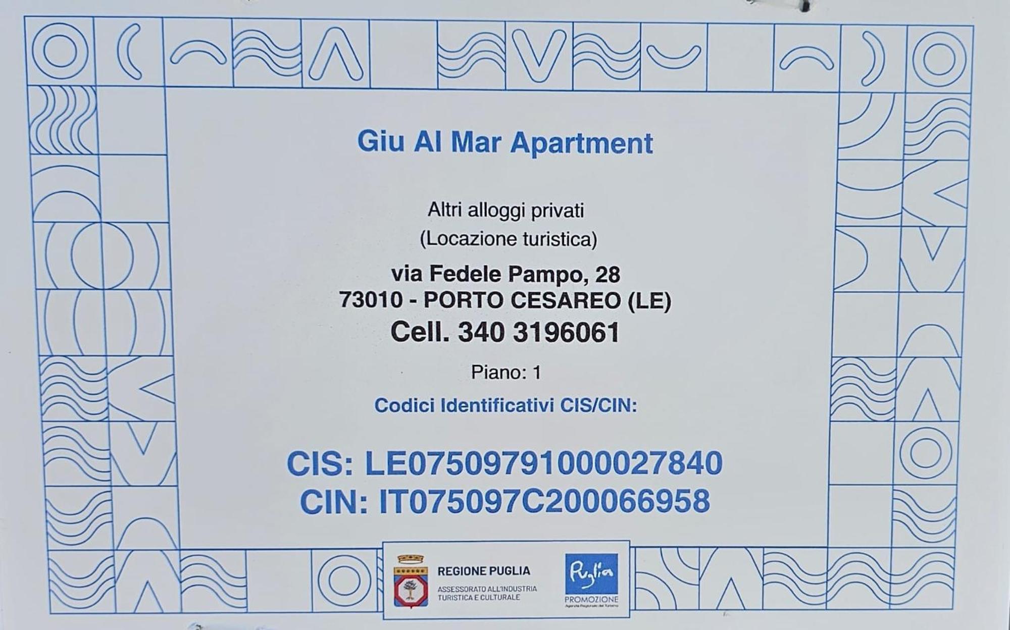 Giu Al Mar - Apartment Porto Cesareo Esterno foto